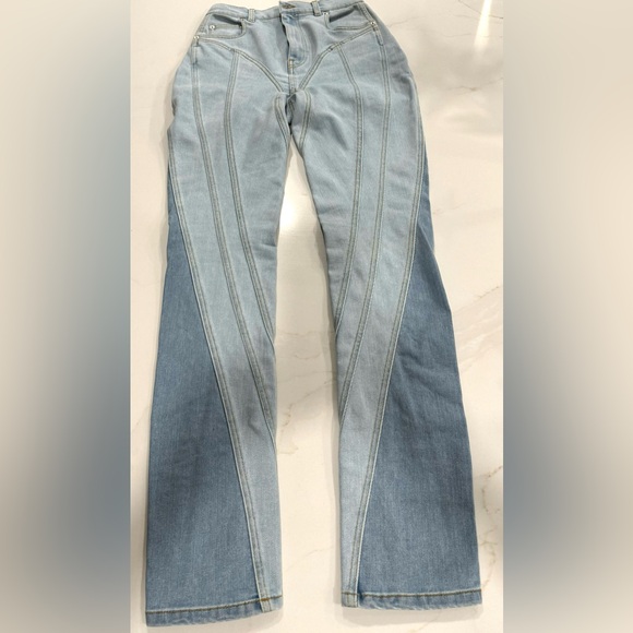 Mugler Seamed Mid-Rise Skinny Jeans Size 40